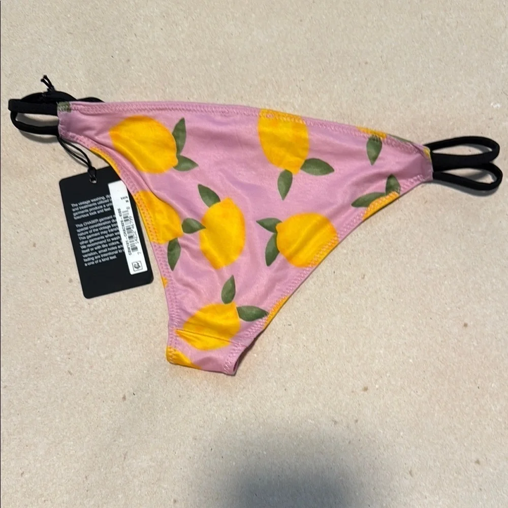 Chaser Pink Lemon Print Bikini Bottom M